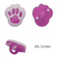 Пуговицы пластик Лапка TBY.P-2020 цв.12 сиреневый 20L-12,5мм, на ножке, 50 шт