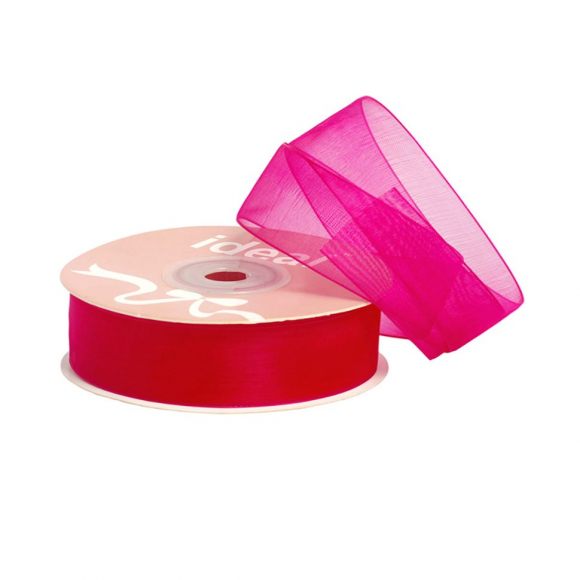 Лента капрон (органза) IDEAL шир.20мм цв.1020 фуксия уп.27,4 м