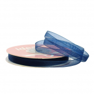 Лента капрон (органза) IDEAL шир.6мм цв.1065 т.синий уп.27,4 м