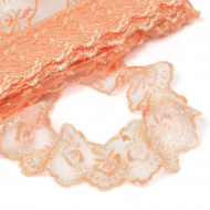 Кружево капрон KRUZHEVO арт.TBS.30010 шир.45мм цв.088 (122) св.оранжевый уп.9,14м