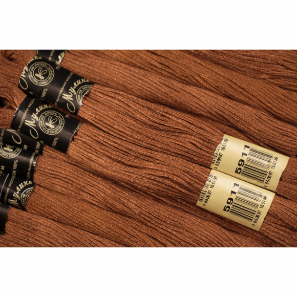 Нитки мулине цв.5911 т.коричневый 12х10м С-Пб