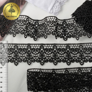 Кружево гипюр KRUZHEVO TR.1188 шир.45мм цв.03 черный, уп.9м.