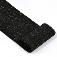 Подвяз трикотажный полиэстер арт.TBY.73059 цв.черный с люрексом серебро, 8х80см уп.5шт