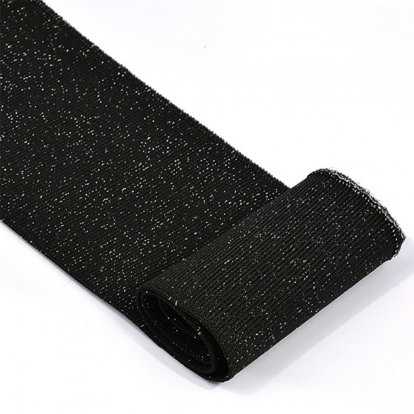 Подвяз трикотажный полиэстер арт.TBY.73059 цв.черный с люрексом серебро, 8х80см уп.5шт Подвяз трикотажный полиэстер арт.TBY.73059 цв.черный с люрексом серебро, 8х80см уп.5шт