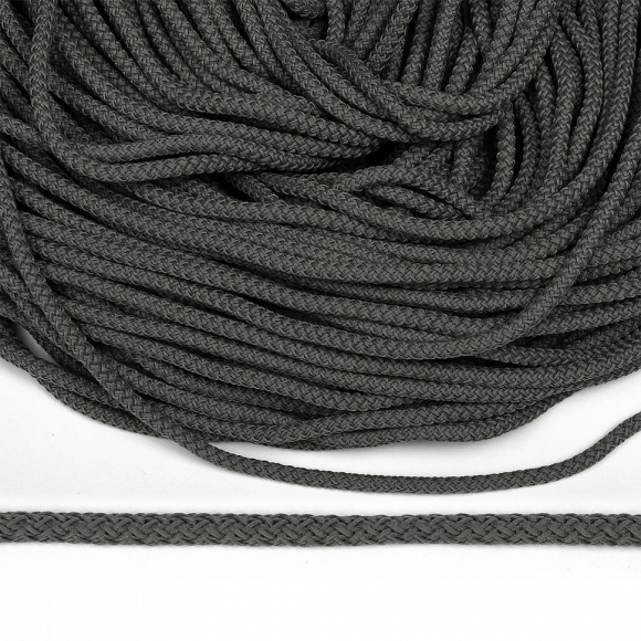 Шнур круглый полиэфир 05мм арт.1с-50/35 с наполнителем цв.041 т.серый уп.200м