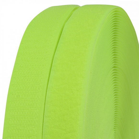 Лента липучка TBY пришивная кач.B шир.25мм цв.F229 ярк.салатовый уп.25м (пара)