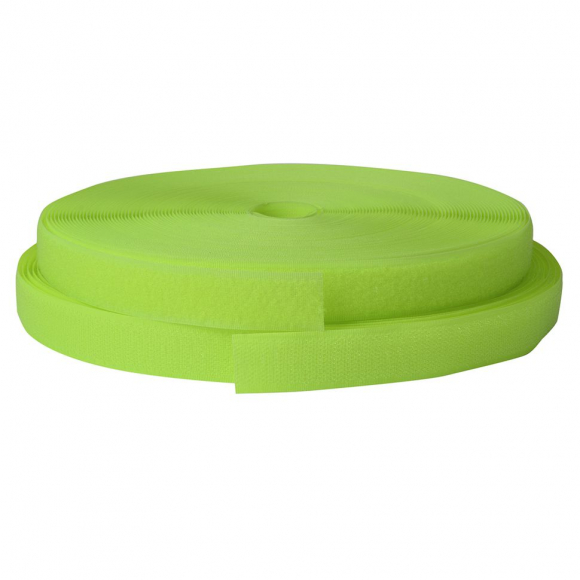Лента липучка TBY пришивная кач.B шир.25мм цв.F229 ярк.салатовый уп.25м (пара)