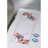 Набор для вышивания PERMIN арт.68-6119 Дорожка Синицы в цветах 33х87 см