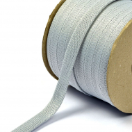 Шнур плоский полиэфир 12-15мм арт. 06с2341 цв. св.серый уп.50м