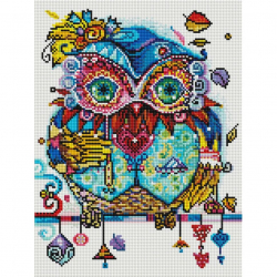 Набор Белоснежка для изготовления картин со стразами на подрамнике арт.БЛ.514-ST-S Венецианская сова 30х40 см