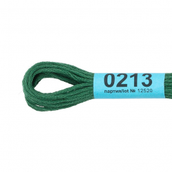 Нитки для вышивания Gamma мулине (0207-0819) 100% хлопок 24 x 8 м цв.0213 т.зелёный