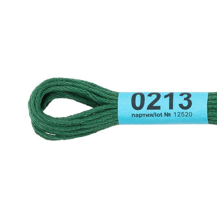 Нитки для вышивания Gamma мулине (0207-0819) 100% хлопок 24 x 8 м цв.0213 т.зелёный