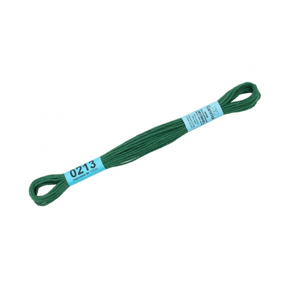 Нитки для вышивания Gamma мулине (0207-0819) 100% хлопок 24 x 8 м цв.0213 т.зелёный