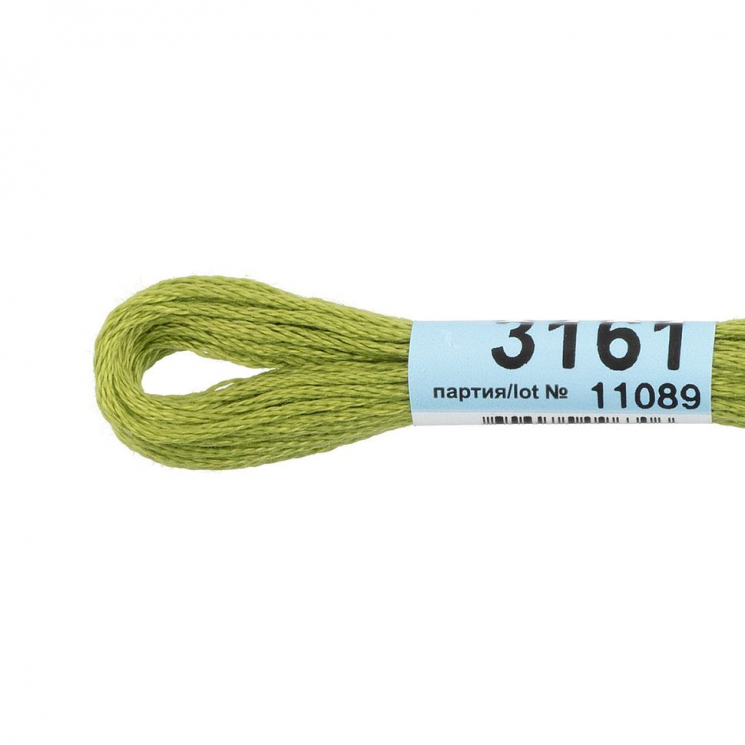 Нитки для вышивания Gamma мулине (3071-3172) 100% хлопок 24 x 8 м цв.3161 бл.хаки