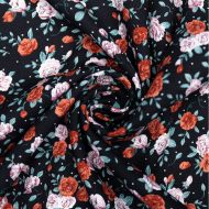 Ткань Твил 140 г/м? 100% вискоза шир.145 см арт.Р.33895.02 цв.02 черный рул.25м