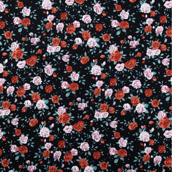 Ткань Твил 140 г/м? 100% вискоза шир.145 см арт.Р.33895.02 цв.02 черный рул.25м