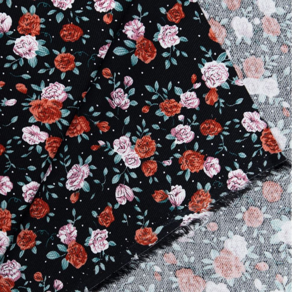 Ткань Твил 140 г/м? 100% вискоза шир.145 см арт.Р.33895.02 цв.02 черный рул.25м