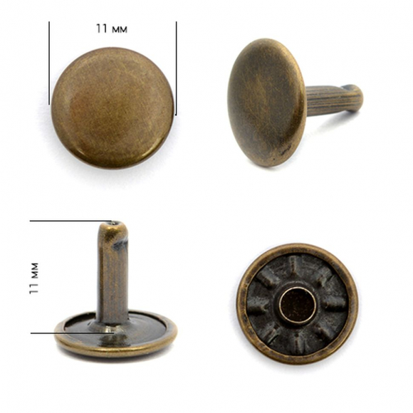 Хольнитены двухсторонние сталь New Star №123 11х11 (11мм) цв. антик уп. 1000шт