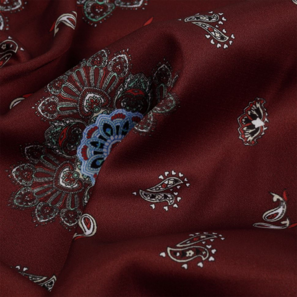 Ткань шелк Армани креп 90 г/м? 97% полиэстер, 3% лайкра шир.148 см арт.T.0262.4 цв.04 красный рул.25м