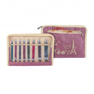 29302 Knit Pro Набор Deluxe съемных спиц для вязания Royale ламинированная береза, многоцветный, 8 видов спиц в наборе