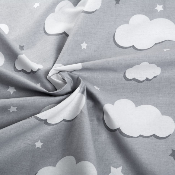 Ткань ранфорс Облака, арт.WH 2813-v03, 130г/м?,100% хлопок, шир.240см, цв.серый, уп.10м
