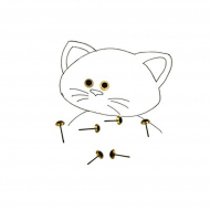 191643_Глазки 0,7мм на метал.ножке, цв.св-коричневый