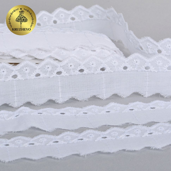 Шитье KRUZHEVO арт.TBY.41447 шир.25мм цв.001 белый уп.13,71м