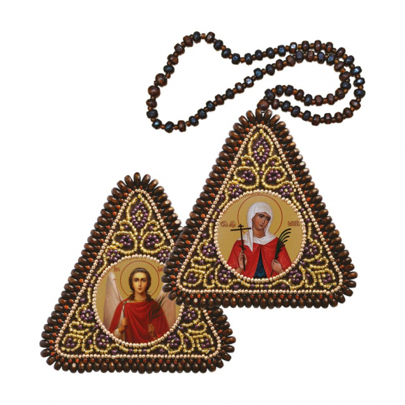 Набор для вышивания НОВА СЛОБОДА арт.ТР1206 Св. Мц. Валентина и Ангел Хранитель 7х7 см