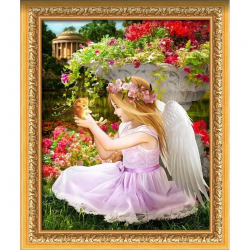 Набор для изготовления картин АЛМАЗНАЯ ЖИВОПИСЬ арт.АЖ.1781 «Ангел в саду» 40х50 см
