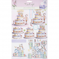 53554_Набор бумаги для декупажа с высечкой "День Рождения" Tulip
