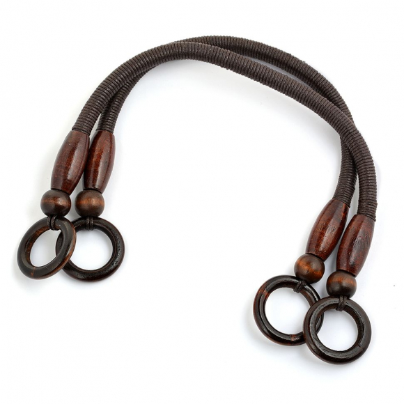 Ручка для сумки, арт.МН-01953-2,вощен.шнур , длина 47см, цв.коричневый, уп.2шт