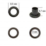 Люверсы сталь TBY.2090 №3 (? 5мм, h 3,7мм) цв. оксид уп. 1000шт