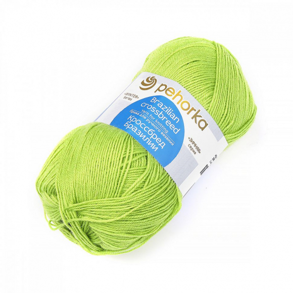 Пряжа для вязания ПЕХ Кроссбред Бразилии (50% шерсть, 50% акрил) 5х100г/490м цв.382 ярк.саванна Пряжа для вязания ПЕХ Кроссбред Бразилии (50% шерсть, 50% акрил) 5х100г/490м цв.382 ярк.саванна