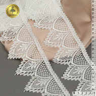 Кружево гипюр KRUZHEVO арт.TR.0739 шир.90мм цв.004 сумрачно-белый уп.9м