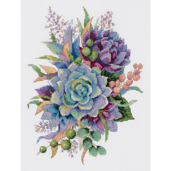 Набор для вышивания PANNA арт. C-7145 Суккуленты 18х23 см
