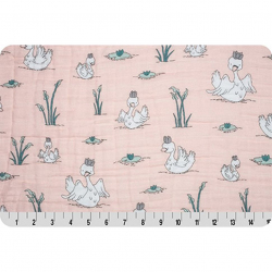 Ткань для пэчворка PEPPY Smd Embrace (марлевка) 110 г/м? 100% хлопок цв.royal swans apricot уп.100х125 см