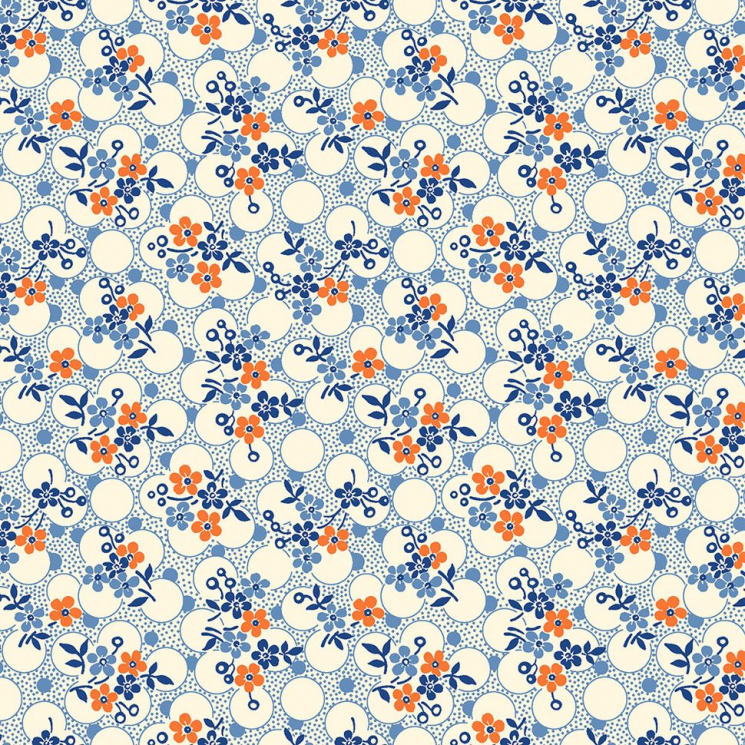 Ткань для пэчворка PEPPY Vintage 30'S Florals 4714 145 г/м? 100% хлопок цв.26647 BLU1 уп.50х55 см
