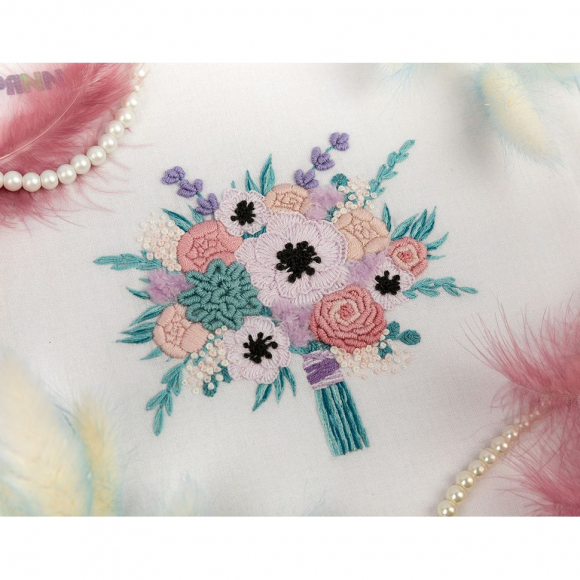 Набор для вышивания PANNA Живая картина арт. PAN.JK-2225 Свадебный букет 15х15 см