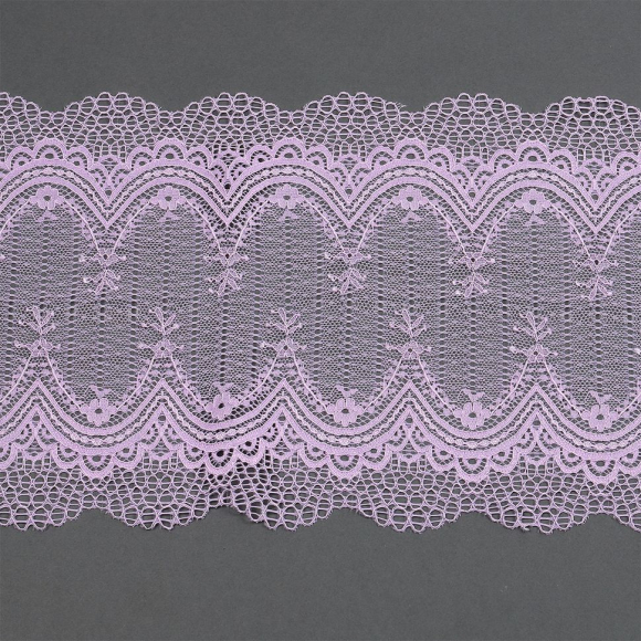 Кружево-стрейч KRUZHEVO арт.TBY.8037 шир.230мм цв.F165 нежная сирень уп.10м