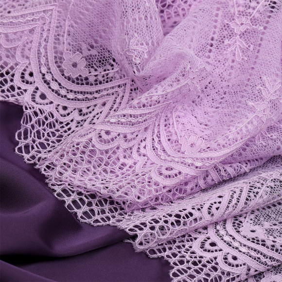 Кружево-стрейч KRUZHEVO арт.TBY.8037 шир.230мм цв.F165 нежная сирень уп.10м