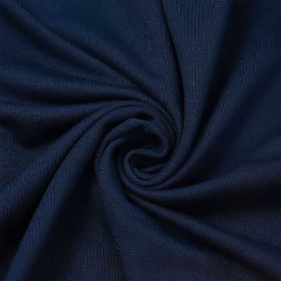 Ткань трикотаж Футер 2х нитка петля 70%пэ 25%вис 5%спан 220г 160см S196/S058 т.синий уп.3м
