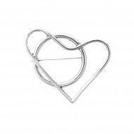Булавка декоративная Сердце арт.UF.357 50х45мм цв.никель уп.5шт 50х45мм
