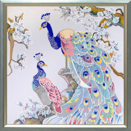 Рисунок на ткани (Бисер) КОНЁК арт. 9494 Полиптих. Павлины 4 40х40 см Рисунок на ткани (Бисер) КОНЁК арт. 9494 Полиптих. Павлины 4 40х40 см
