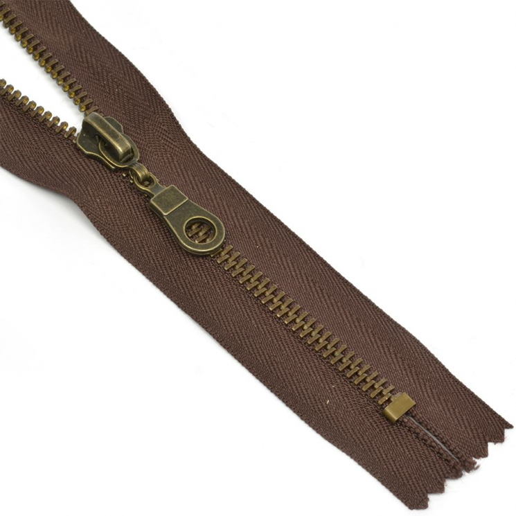 Молния MaxZipper мет. оксид №5, 20см н/р коричн., светлое звено уп.50шт