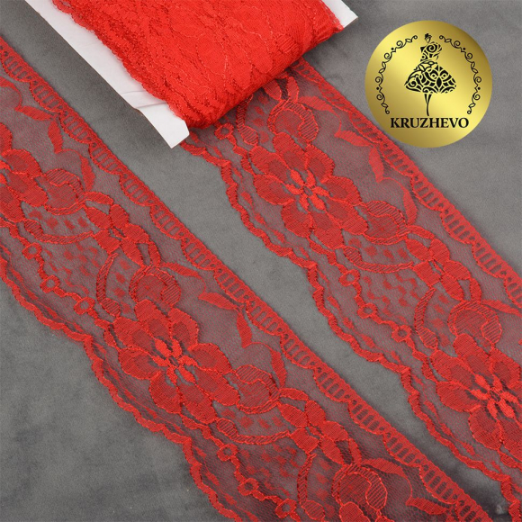 Кружево-трикотаж KRUZHEVO арт.TBY 1668 шир.70мм цв.03 красный, уп.27,4м Кружево-трикотаж KRUZHEVO арт.TBY 1668 шир.70мм цв.03 красный, уп.27,4м