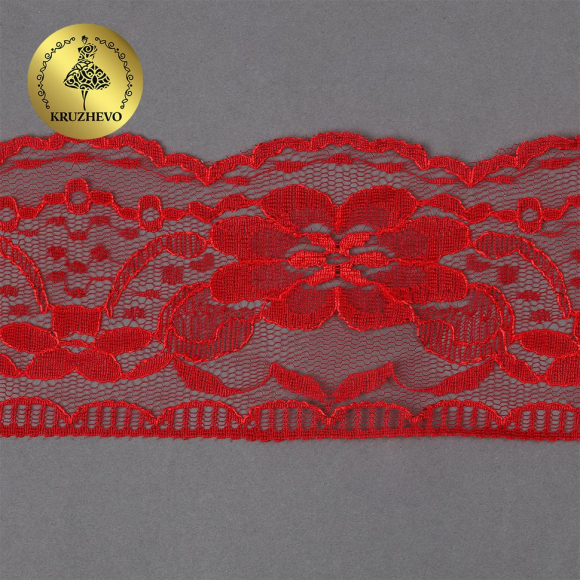 Кружево-трикотаж KRUZHEVO арт.TBY 1668 шир.70мм цв.03 красный, уп.27,4м Кружево-трикотаж KRUZHEVO арт.TBY 1668 шир.70мм цв.03 красный, уп.27,4м