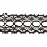 Кружево-трикотаж арт.TBY 620 шир.25мм цв.черный уп.45,7м
