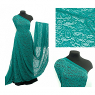 Кружевная ткань (гипюр) в нарезке с кордом арт.TBY.3036 шир.150см 130 г/м? цв.300 ментоловый уп.5м