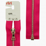 65955_Молния металл, Ni, разъёмная 1 замок, на атласной тесьме, 4 мм, 60 см, цвет 9407, малиновый