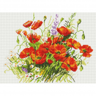 Набор Белоснежка для изготовления картин со стразами на подрамнике арт.БЛ.052-ST-S Танцующие маки 30х40см